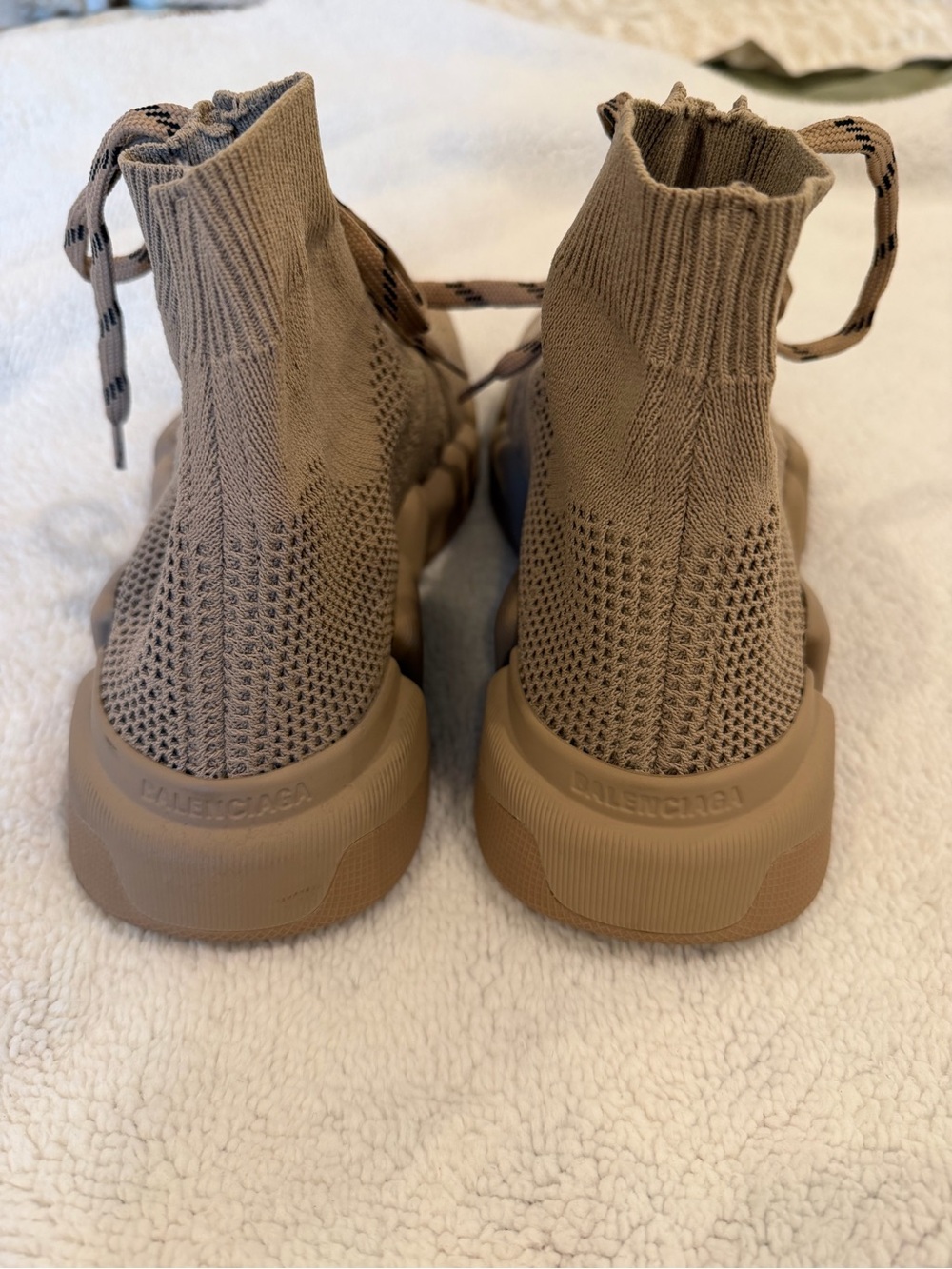 Balenciaga Kids Tan Knit Sock Sneakers
